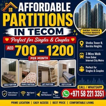 New Partitions Available In Tecom – BARsha Heights