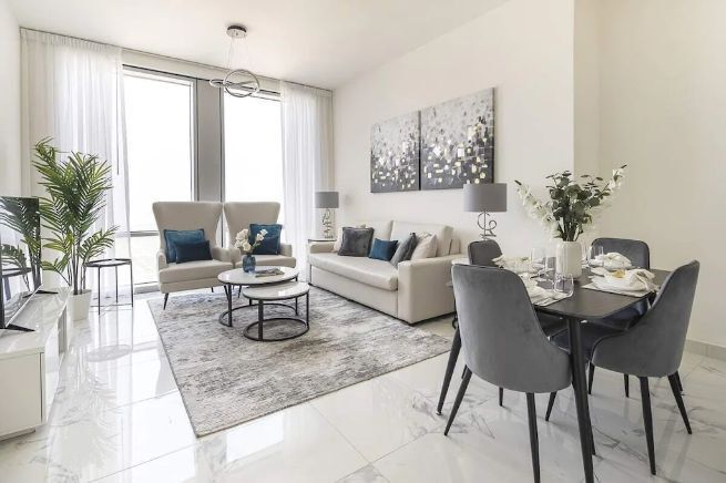 Curated visual reference: Functional And Elegant City Apartment Design Reference: 2Br Apartment With Elegant Design Here In Amna Tower Business