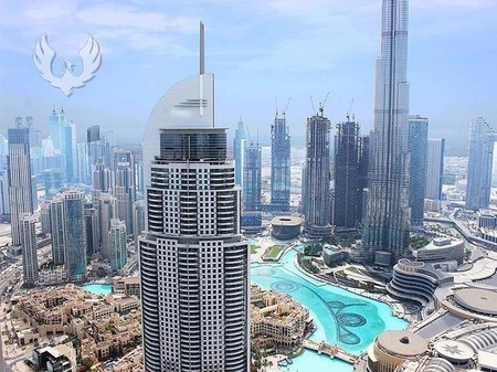 Elegant Apartment with Fountain and Burj View